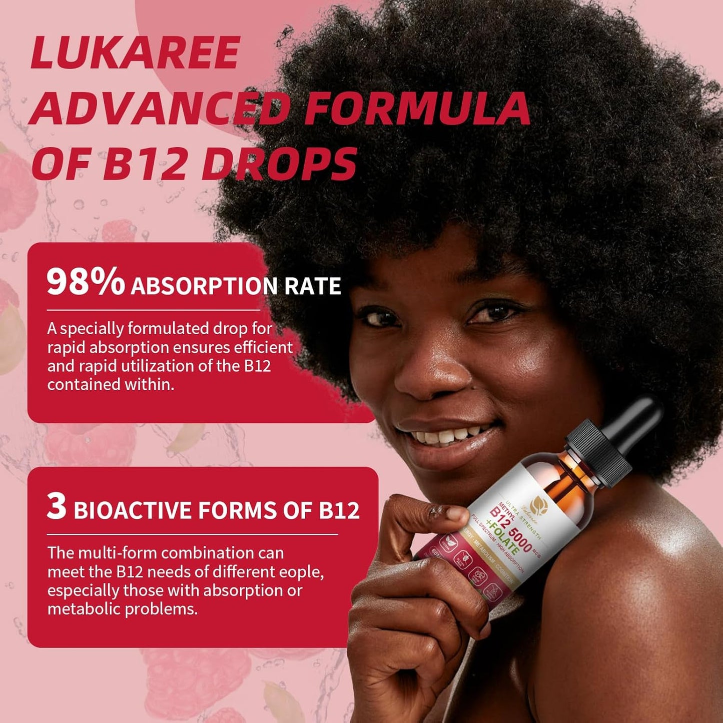 Vegan B12 Sublingual Drops (2 Pack) for Energy, Focus, Mood & Immune Support - Full Spectrum Liquid Vitamins with Methylcobalamin, Adenosyl & Hydroxy B12