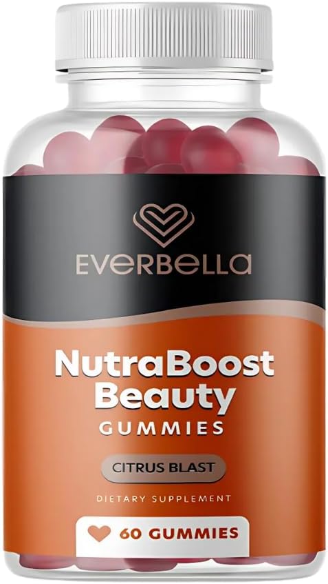 Vegan Beauty Gummies with Collagen Booster, Biotin, Vitamins A, E, C - Citrus Flavor - 30 Day Supply