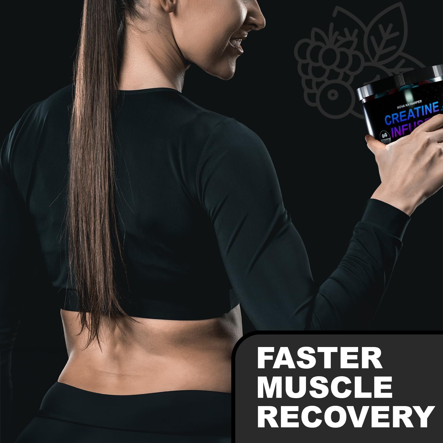 Vegan Berry Fusion Creatine Monohydrate Gummies - 5g Creatine Per Serving - 120 Count - Gluten-Free, Sugar-Free, Natural Ingredients - Muscle Growth & Recovery Support