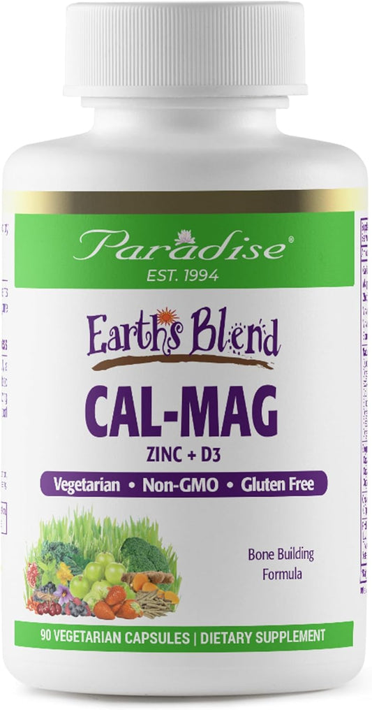 Vegan Cal-Mag Supplement for Bone Health | Paradise Herbs Earth's Blend | Non-GMO, Gluten-Free | 90 Capsules