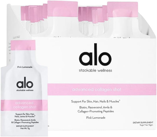 Vegan Collagen Shot with Amla & Antioxidants for Skin, Hair, Nails & Joints | Pink Lemonade Flavor, 30 Pack