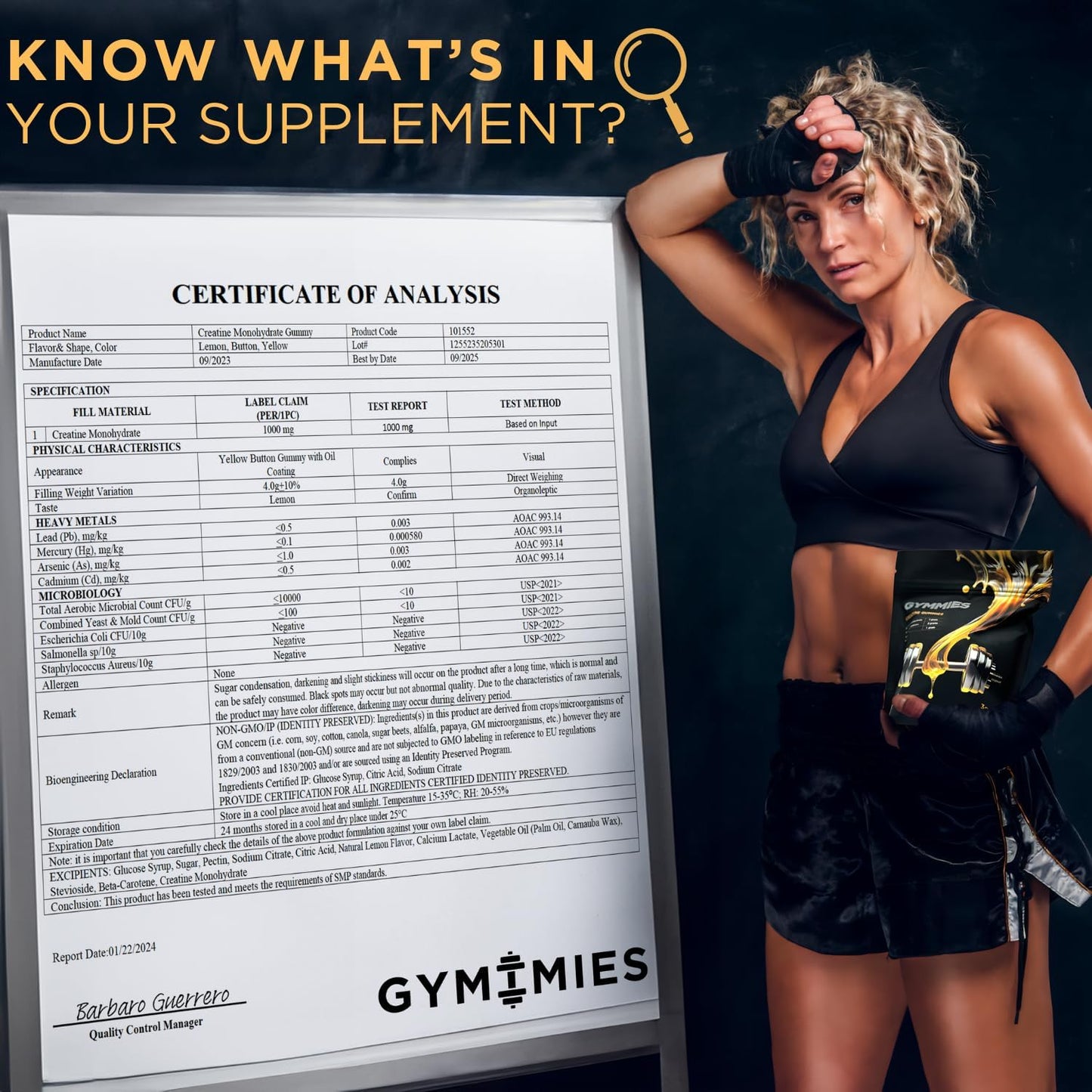 Vegan Creatine Monohydrate Gummies for Muscle Growth & Performance - 5g Creatine - Non-GMO, Gluten-Free - 90ct Lemon Gummies