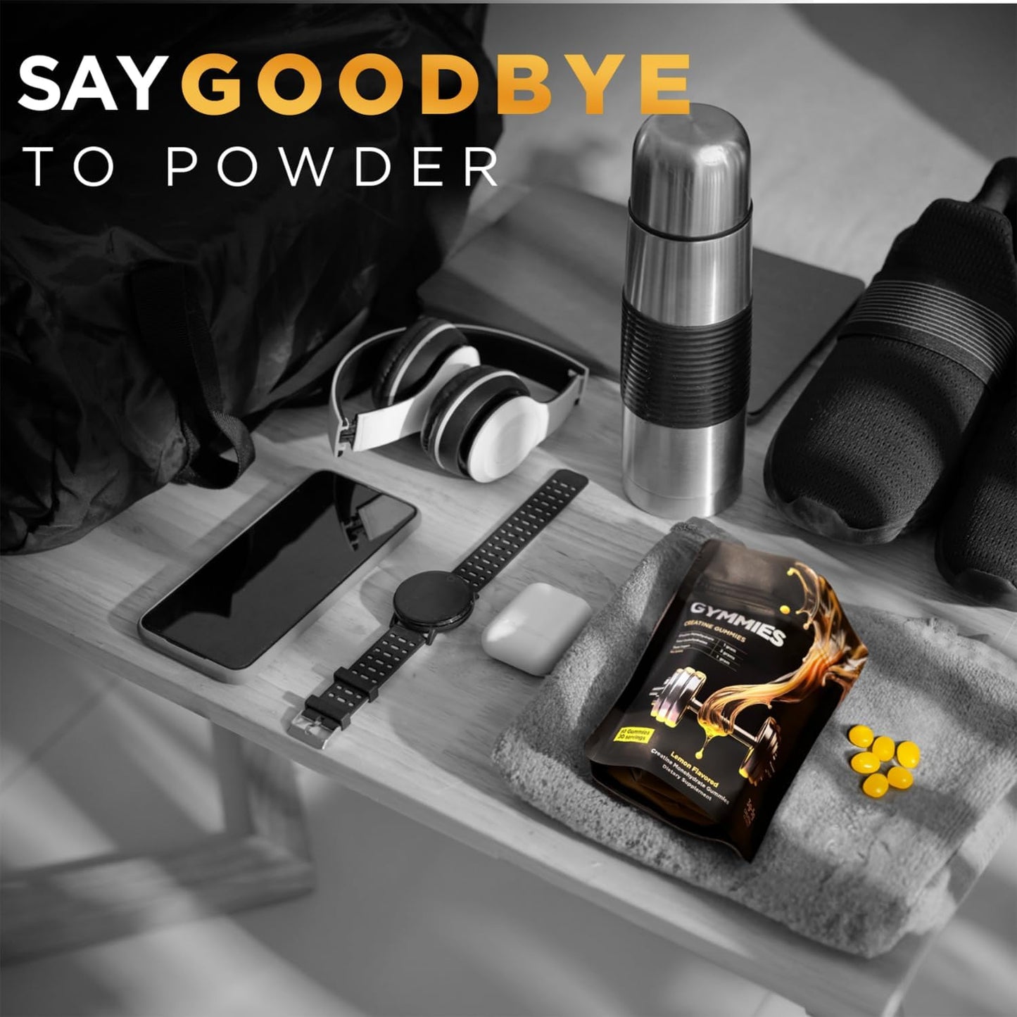 Vegan Creatine Monohydrate Gummies for Muscle Growth & Performance - 5g Creatine - Non-GMO, Gluten-Free - 90ct Lemon Gummies