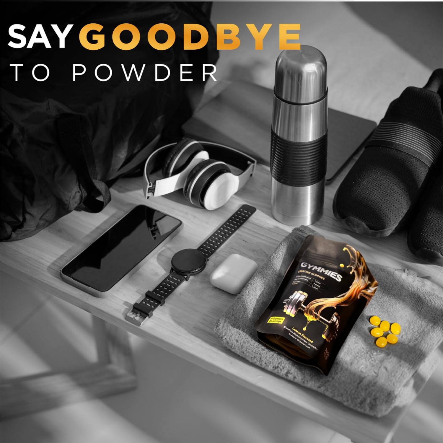 Vegan Creatine Monohydrate Gummies for Muscle Growth & Performance - 5g Creatine - Non-GMO, Gluten-Free - 90ct Lemon Gummies