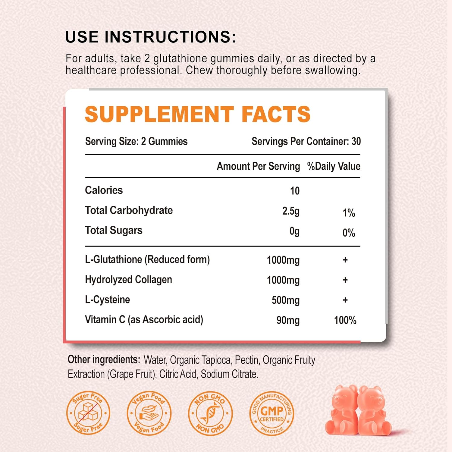 Vegan Glutathione Collagen Gummies with Vitamin C, 2 Pack for Hair Skin Nails, Anti-Aging Supplement, Grape Flavor - 120 Count