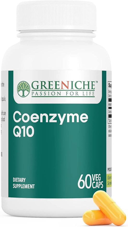 Vegan High Absorption Coenzyme Q10 Capsules - Greeniche CoQ10, 60 Count, Gluten-Free