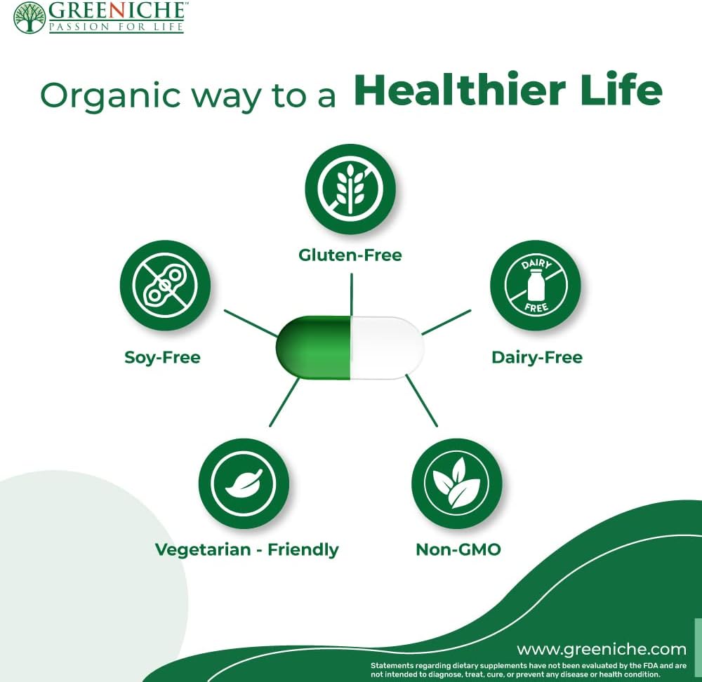 Vegan High Absorption Coenzyme Q10 Capsules - Greeniche CoQ10, 60 Count, Gluten-Free