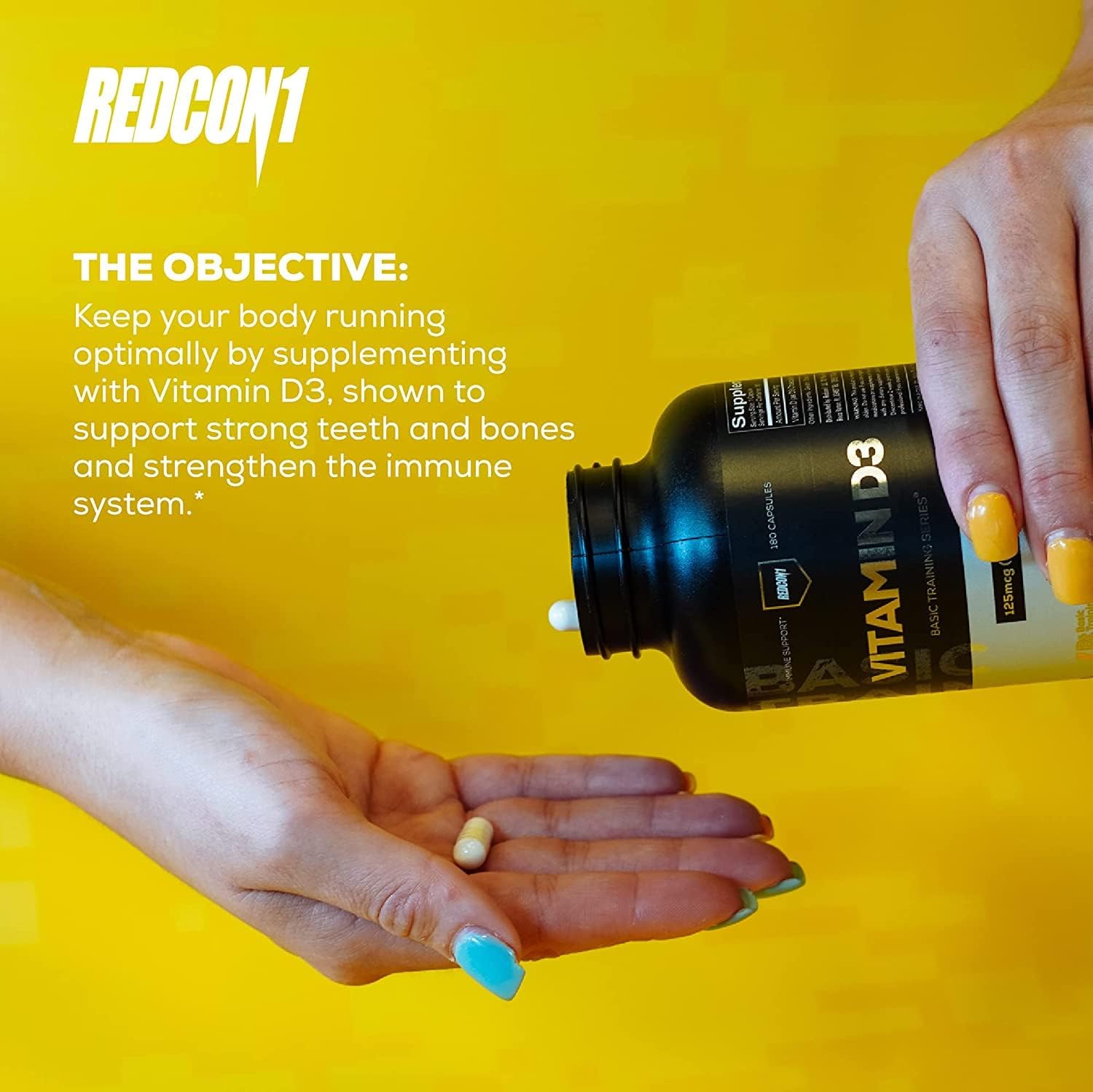 Vegan Keto-Friendly Vitamin D3 Supplement - 5000 IU Per Serving for Strong Bones & Immune Support (180 Servings)
