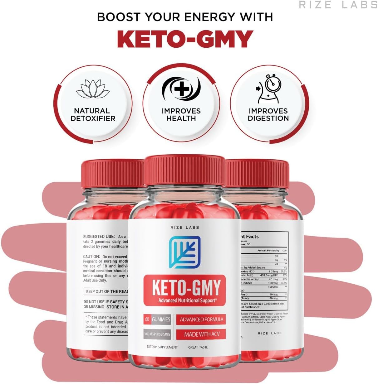 Vegan Keto-GMY Gummies for  Slimming Formula  & Belly Fat Reduction - Advanced Nutritional Support (60 Gummies) by rize labs