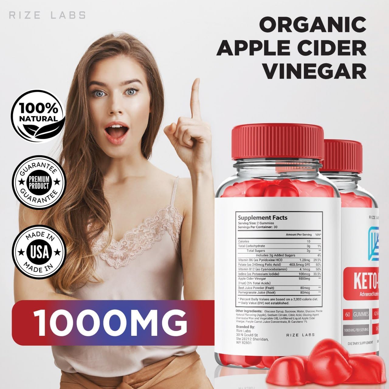 Vegan Keto-GMY Gummies for  Slimming Formula  & Belly Fat Reduction - Advanced Nutritional Support (60 Gummies) by rize labs