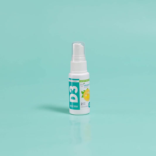Vegan Life Nutrition Orange-Flavored Vitamin D3 Spray for Adults (400 IU) - Gluten-Free, Non-GMO, Bone Health and Immune Support - 0.65 fl oz
