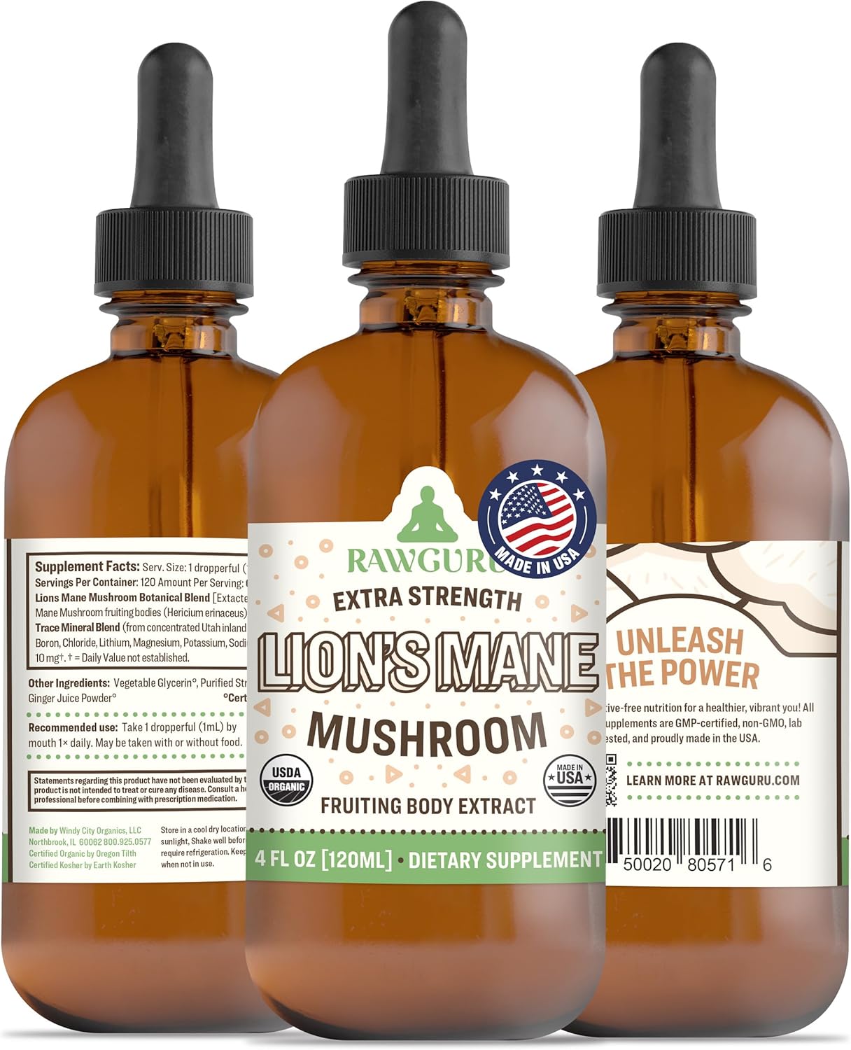 Vegan Lion's Mane Mushroom Tincture with Nano-Processed Immunity Boost - 120 Servings of Drops - Pack of 1