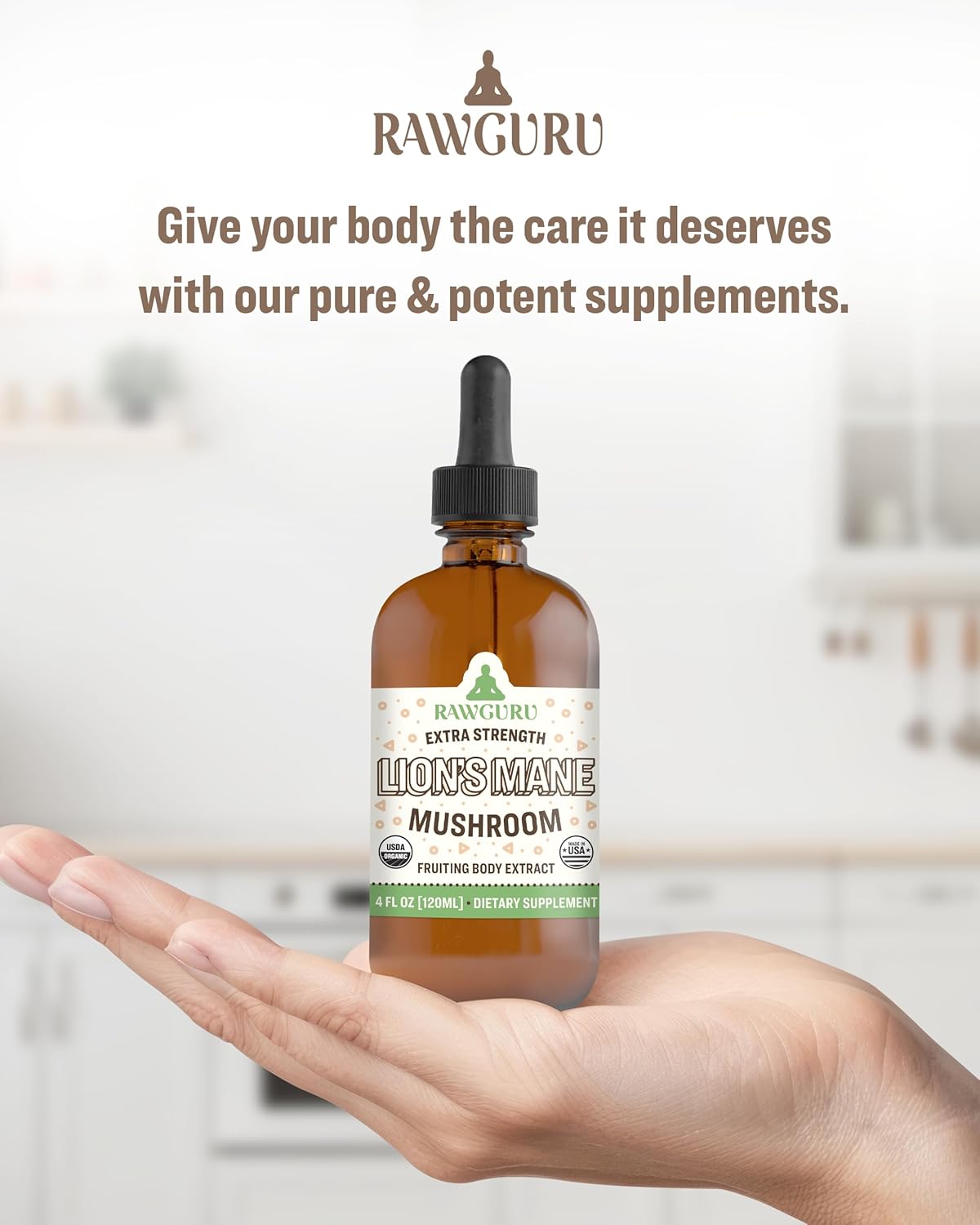 Vegan Lion's Mane Mushroom Tincture with Nano-Processed Immunity Boost - 120 Servings of Drops - Pack of 1