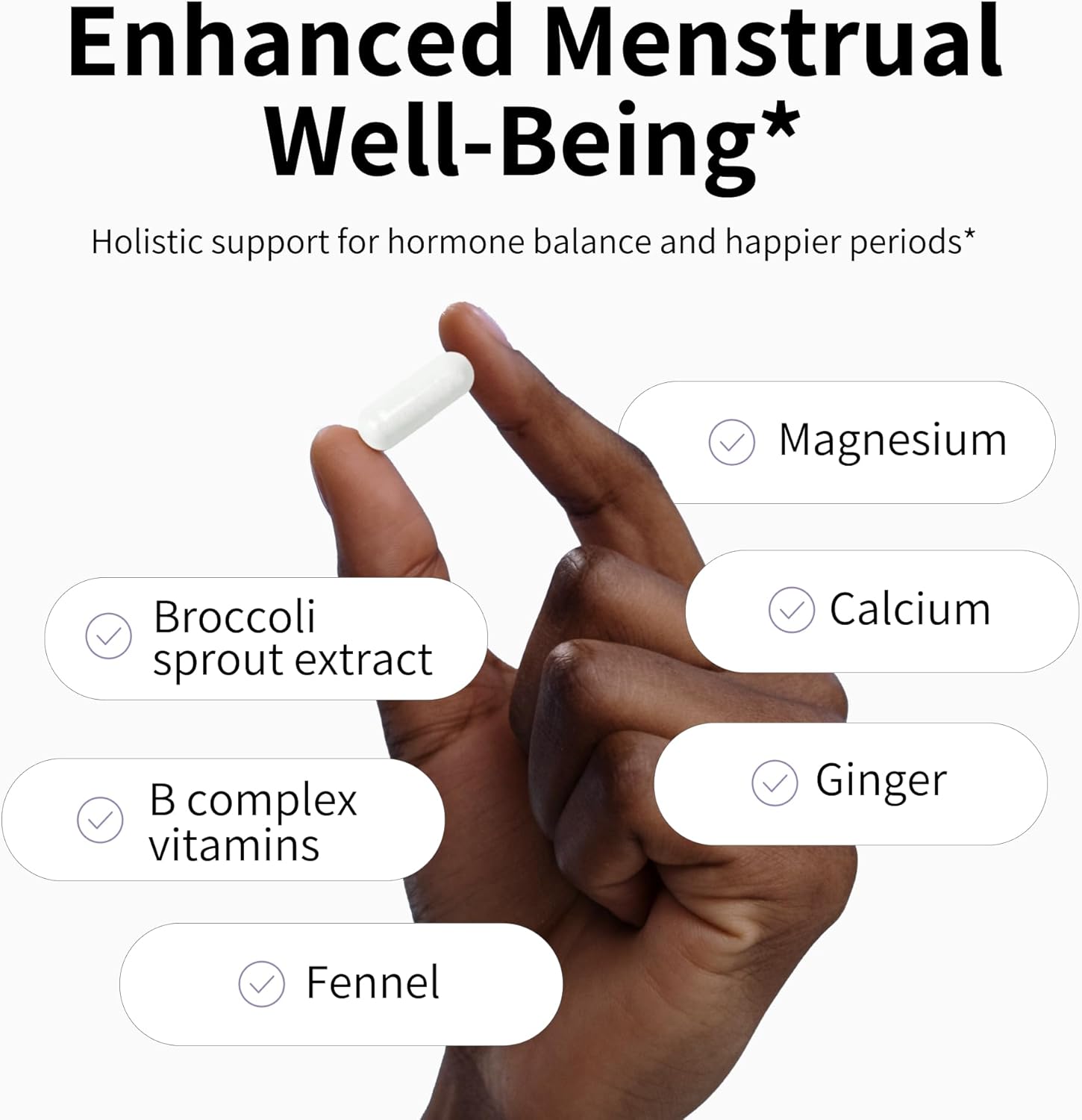 Vegan Menstrual Cycle Support Supplement for Women - Nourished Period + PMS Repair - Natural Health Formula for Cramping, Mood, Headaches - 360 Capsules