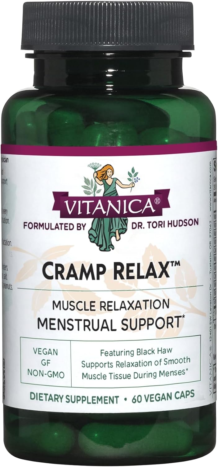 Vegan Menstrual Support with Vitanica Cramp Relax Capsules - 60 Count