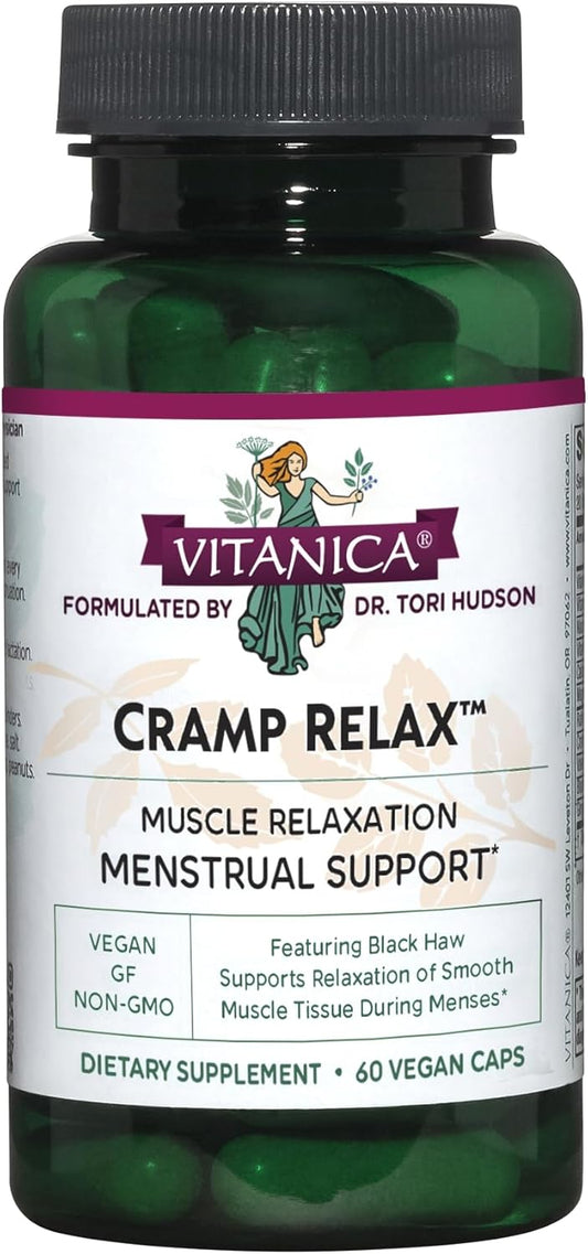 Vegan Menstrual Support with Vitanica Cramp Relax Capsules - 60 Count