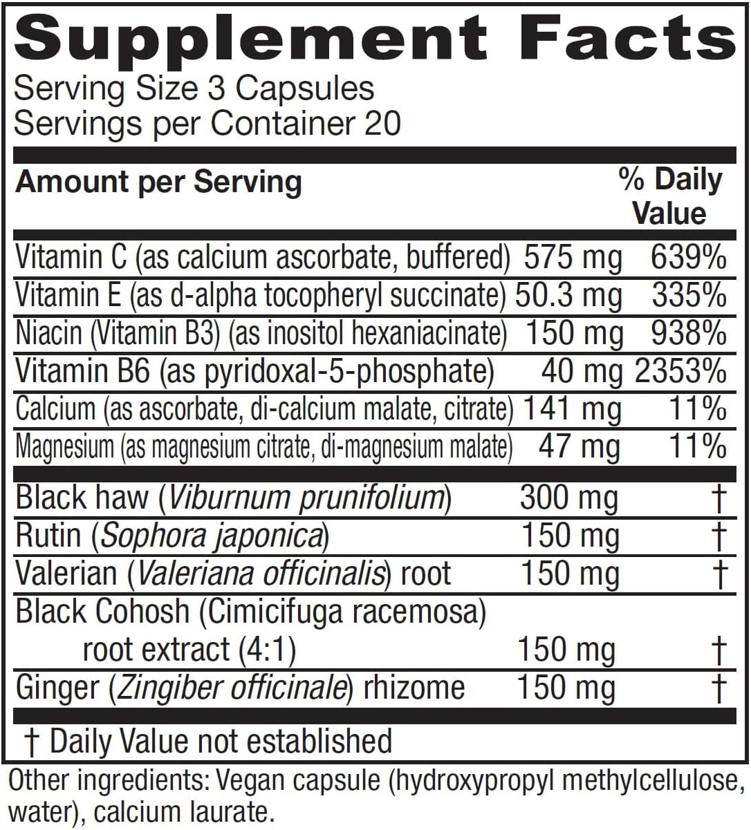 Vegan Menstrual Support with Vitanica Cramp Relax Capsules - 60 Count