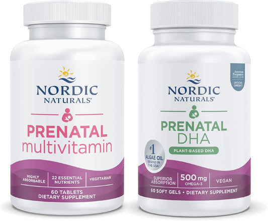 Vegan Mom and Baby Starter Pack with Prenatal DHA and Multivitamin Tablets by Nordic Naturals