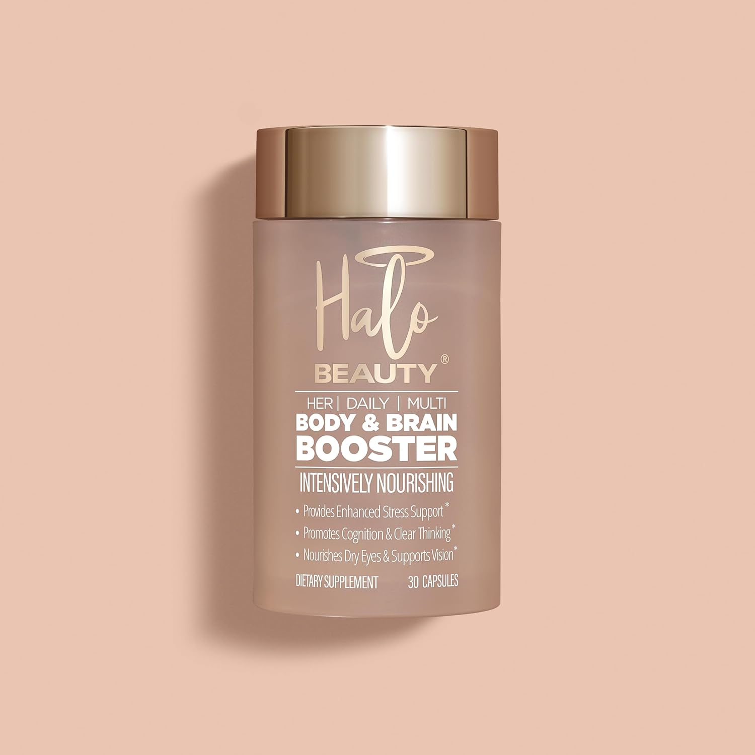 Vegan Multivitamin for Energy, Mental Clarity & Wellness - Halo Beauty Her Daily Multi Body & Brain Booster with B6, D3 & Zinc - 30 Capsules