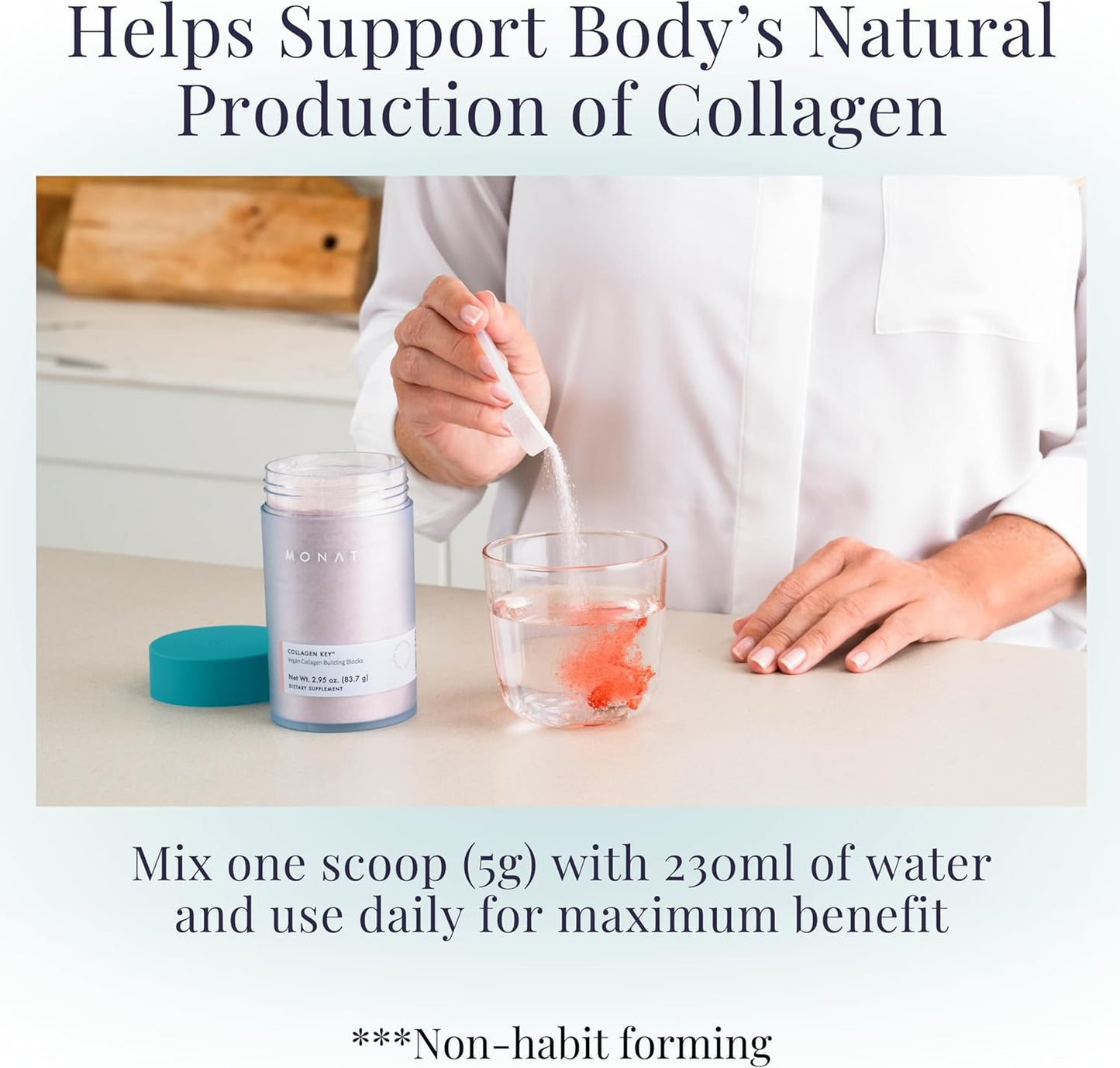 Vegan Peach Berry Collagen Key Supplement for Hair, Skin, and Nails - Sugar-Free Beauty Support with Amino Acids - Holistic Wellness Blend for Natural Radiance