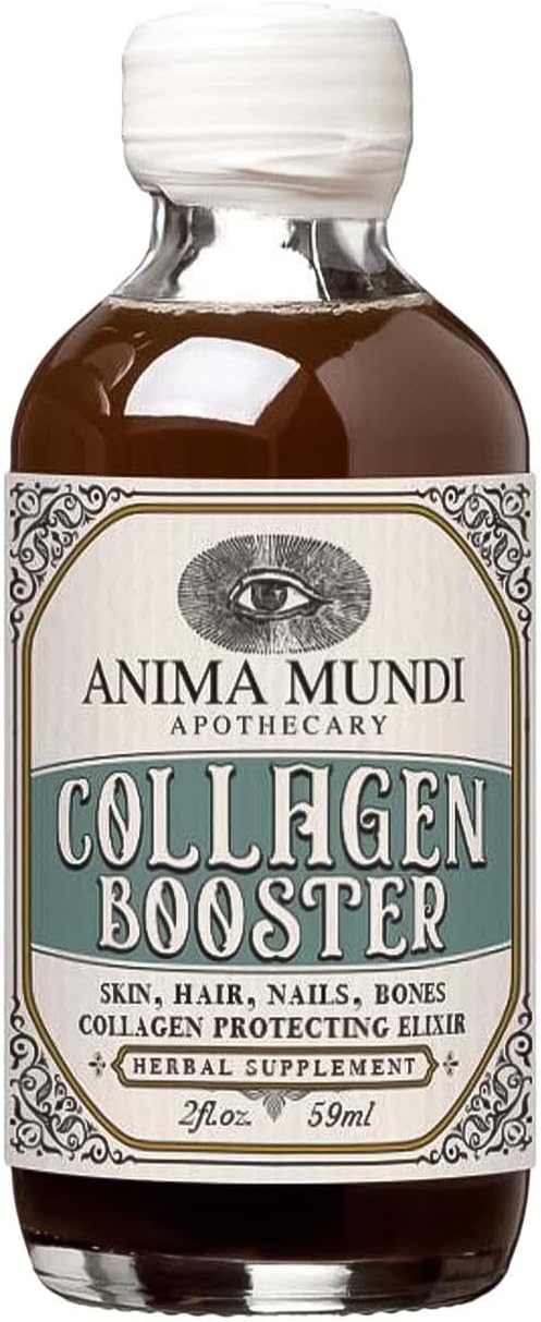 Vegan Plant-Based Collagen Booster Elixir for Hair, Skin, Nails, and Bones - Anima Mundi Apothecary Liquid Supplement (2oz)