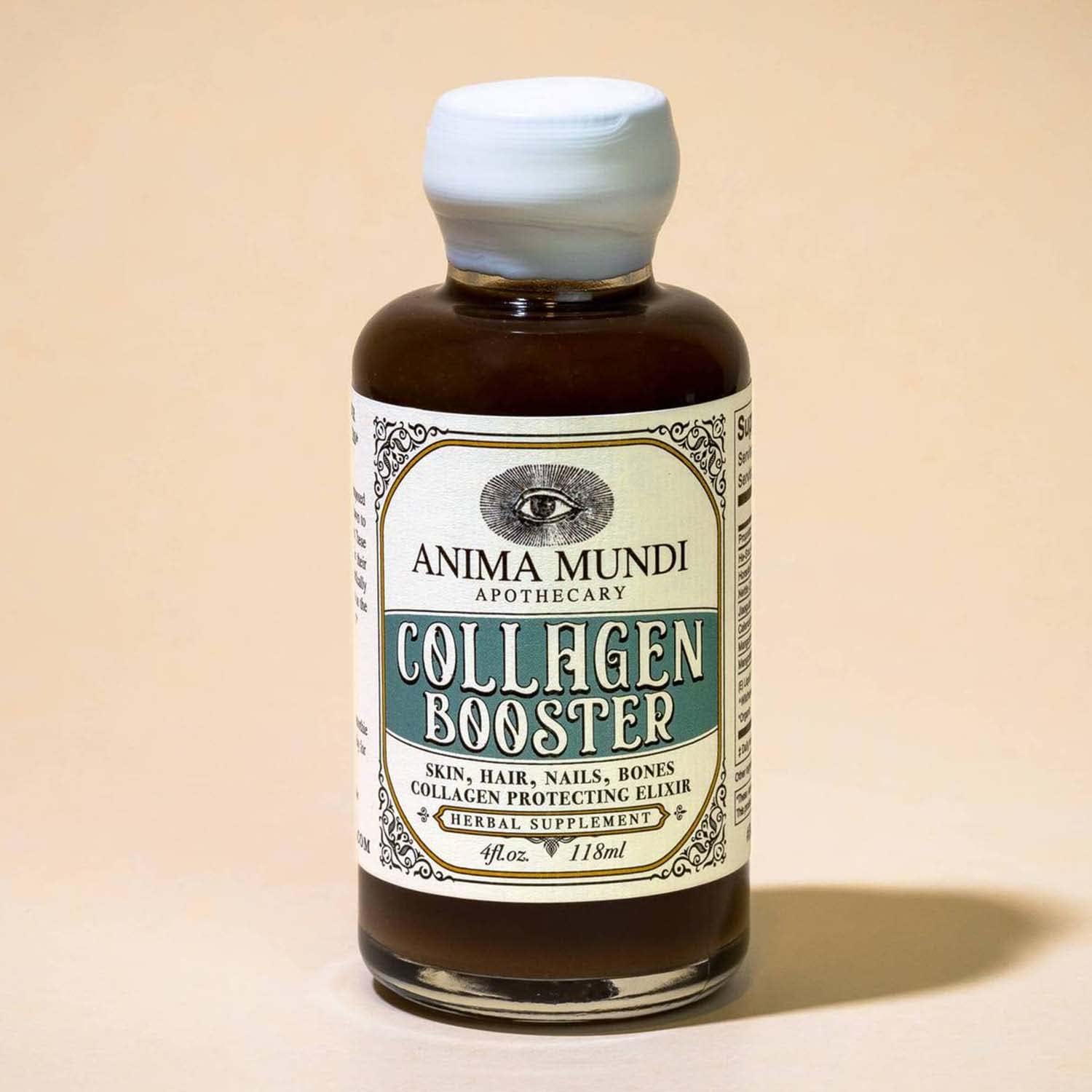 Vegan Plant-Based Collagen Booster Elixir for Hair, Skin, Nails, and Bones - Anima Mundi Apothecary Liquid Supplement (2oz)