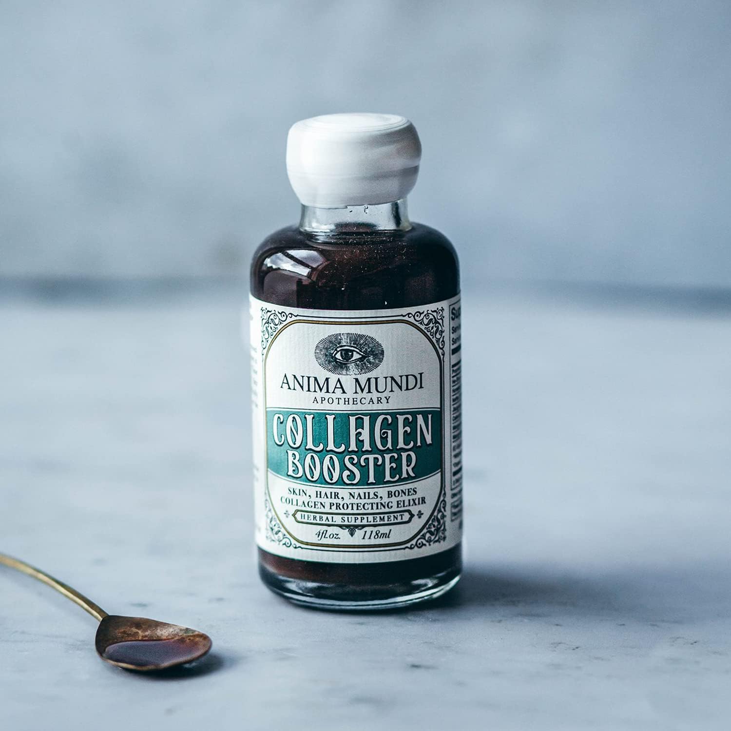 Vegan Plant-Based Collagen Booster Elixir for Skin, Hair, and Nails - Herbal Liquid with Fo Ti and Nettle - 4oz Bottle