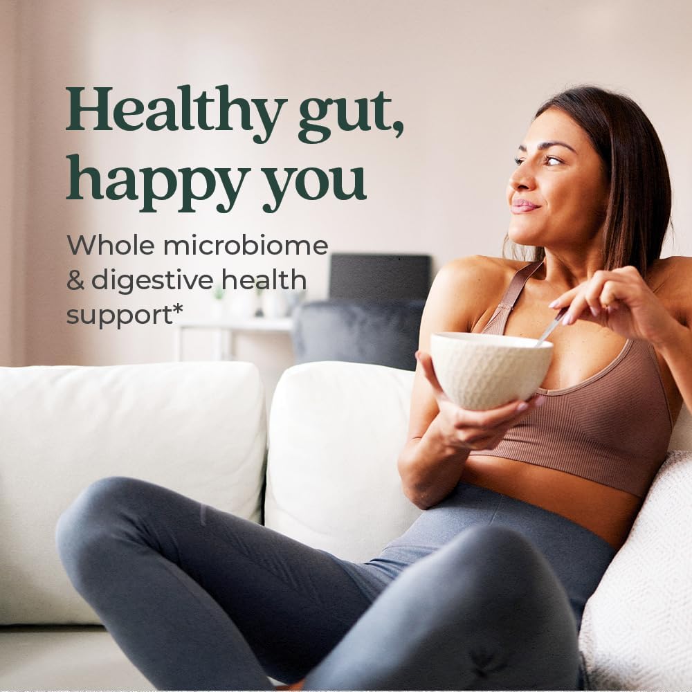 Vegan Probiotic + Prebiotic for Digestion & Microbiome Health - Non-GMO, Soy Free - 30 Count