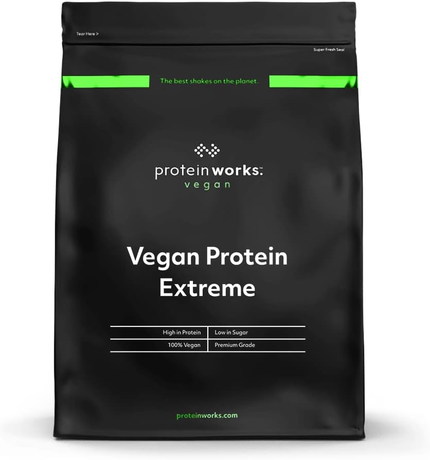 Vegan Protein Extreme Powder - Strawberries 'n' Cream Flavor | High Protein Plant-Based Shake | 2.20 lbs by The Protein Works