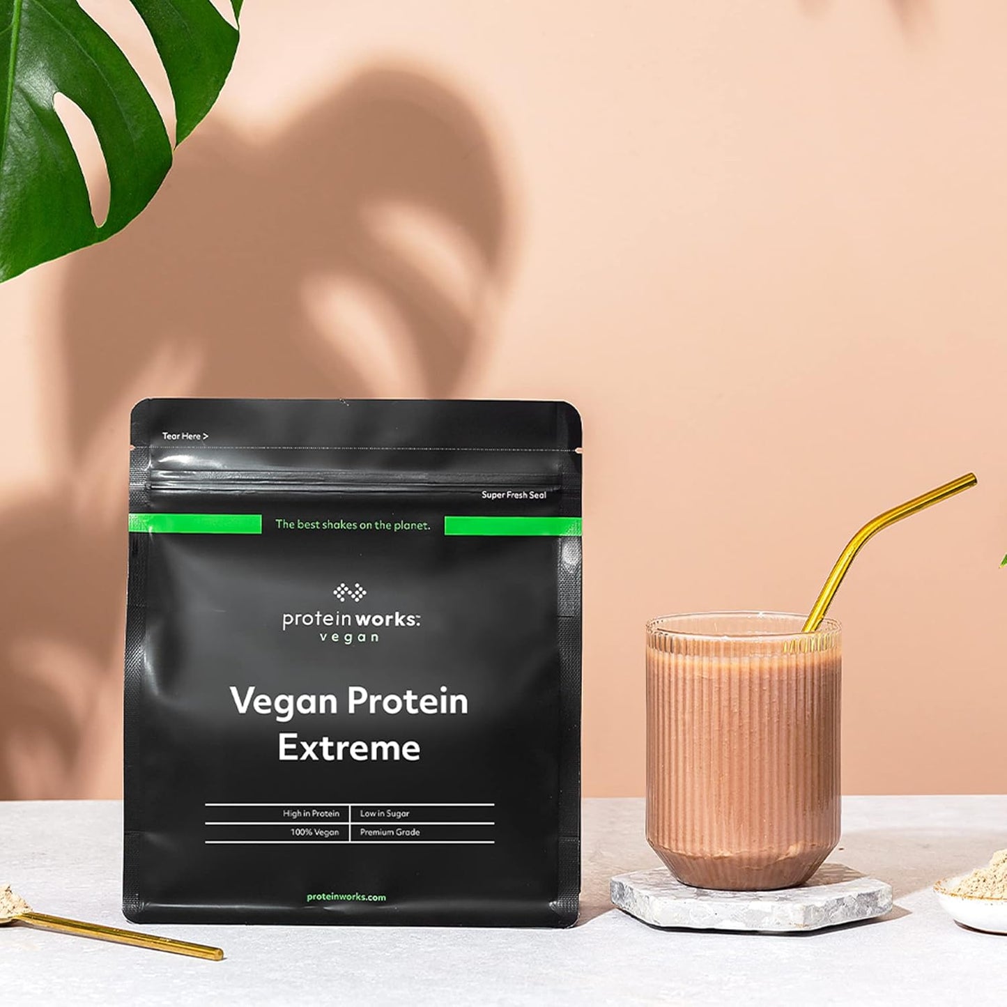Vegan Protein Extreme Powder - Strawberries 'n' Cream Flavor | High Protein Plant-Based Shake | 2.20 lbs by The Protein Works