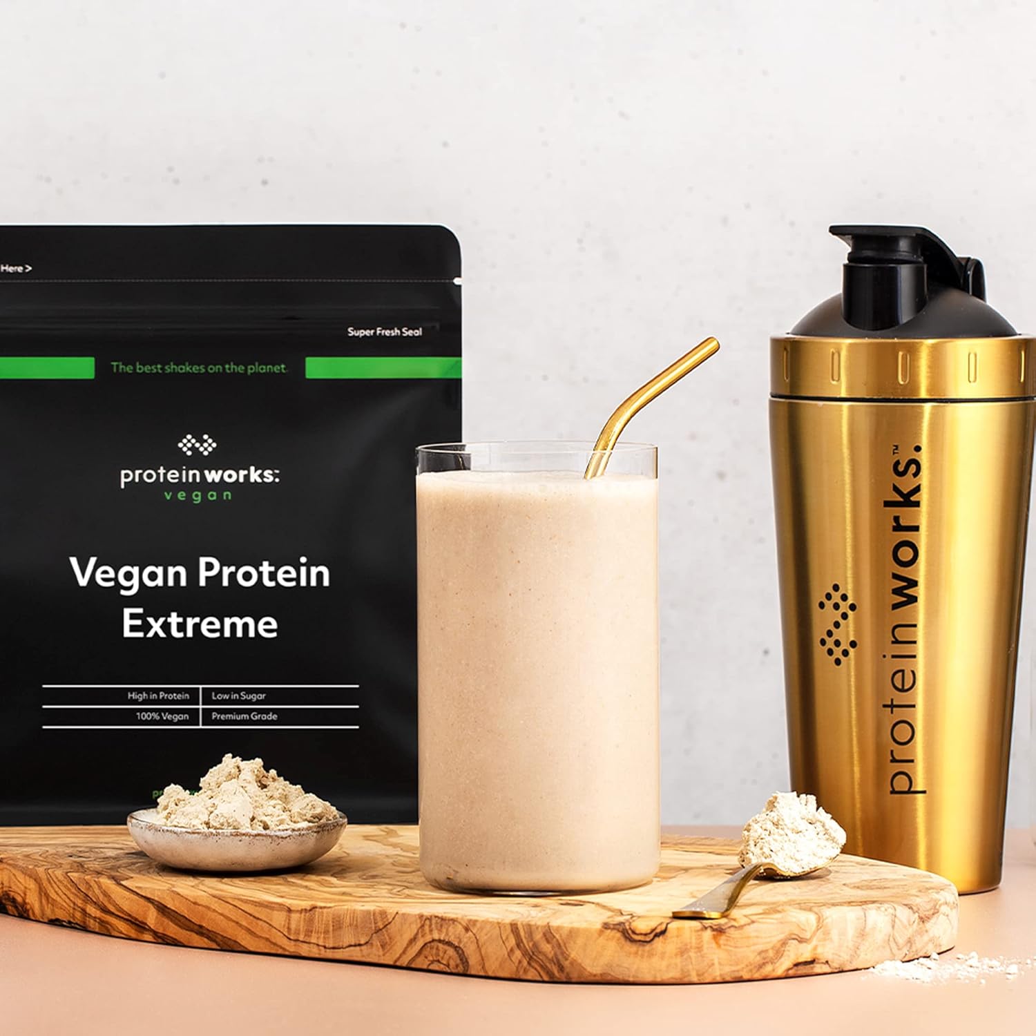 Vegan Protein Extreme Powder - Strawberries 'n' Cream Flavor | High Protein Plant-Based Shake | 2.20 lbs by The Protein Works