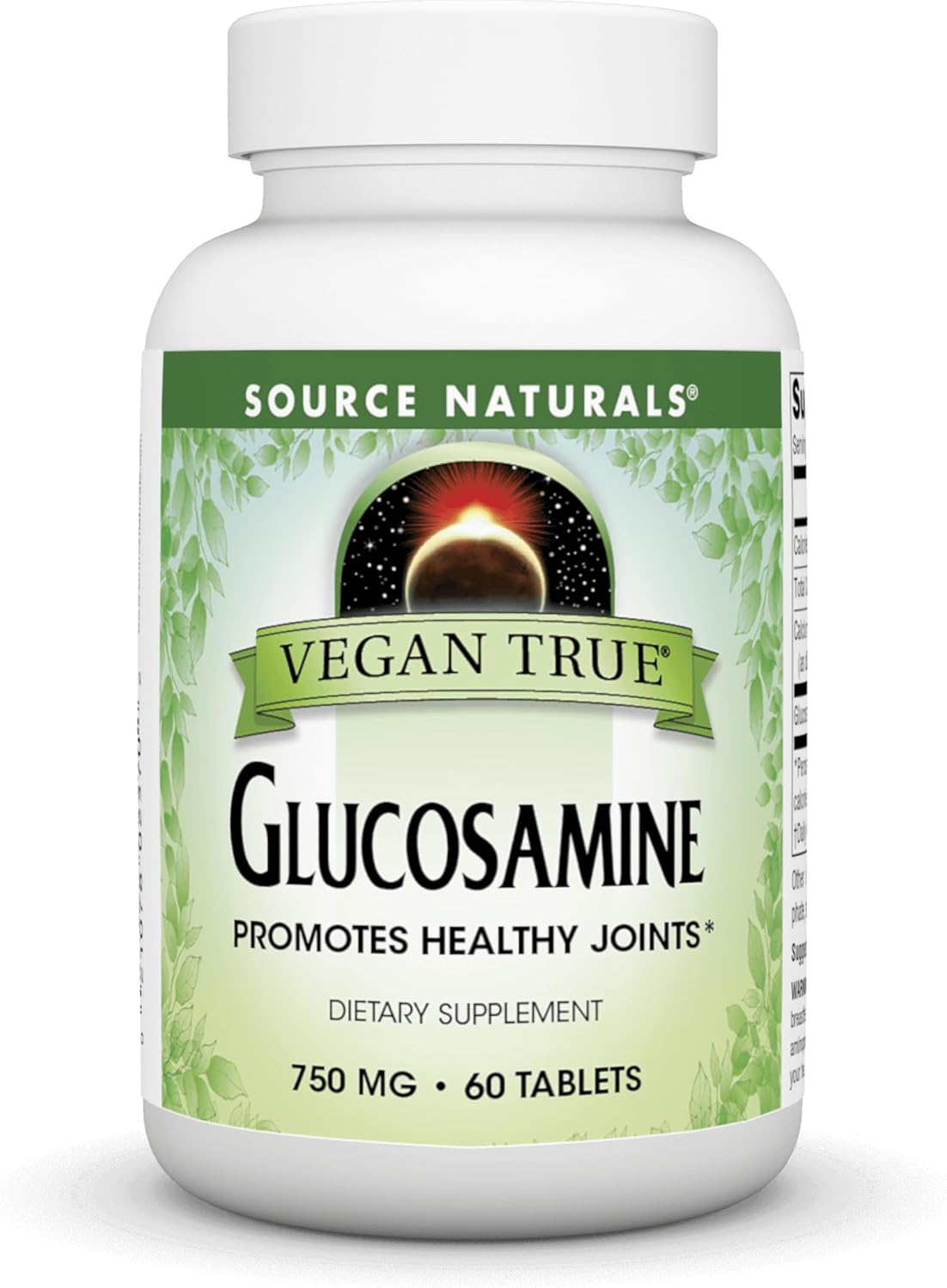 Vegan True Glucosamine 750mg - 60 Tablets for Healthy Joints by Source Naturals