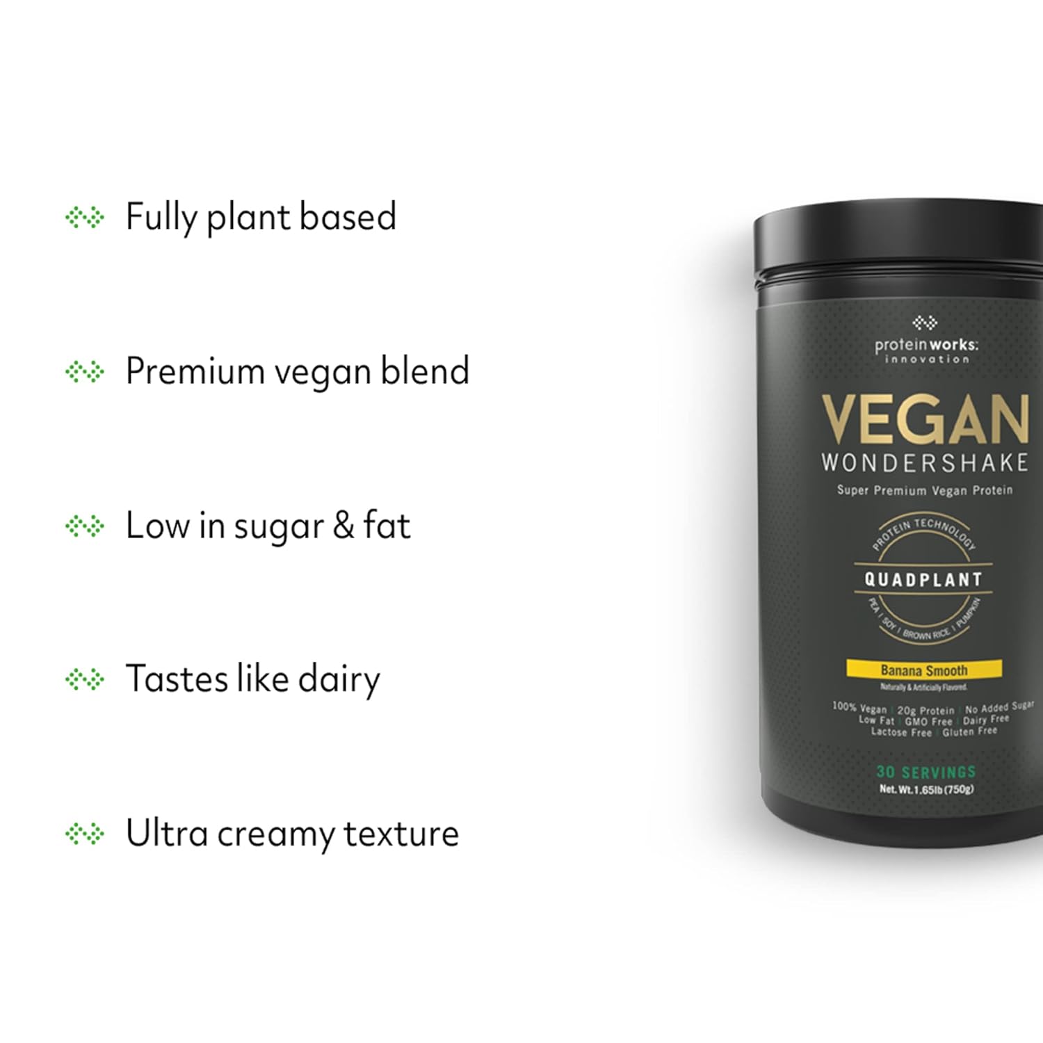Vegan Wondershake Protein Shake - Cookies 'n' Cream Flavor | Super Smooth, Amazing Taste | 30 Servings by The Protein Works