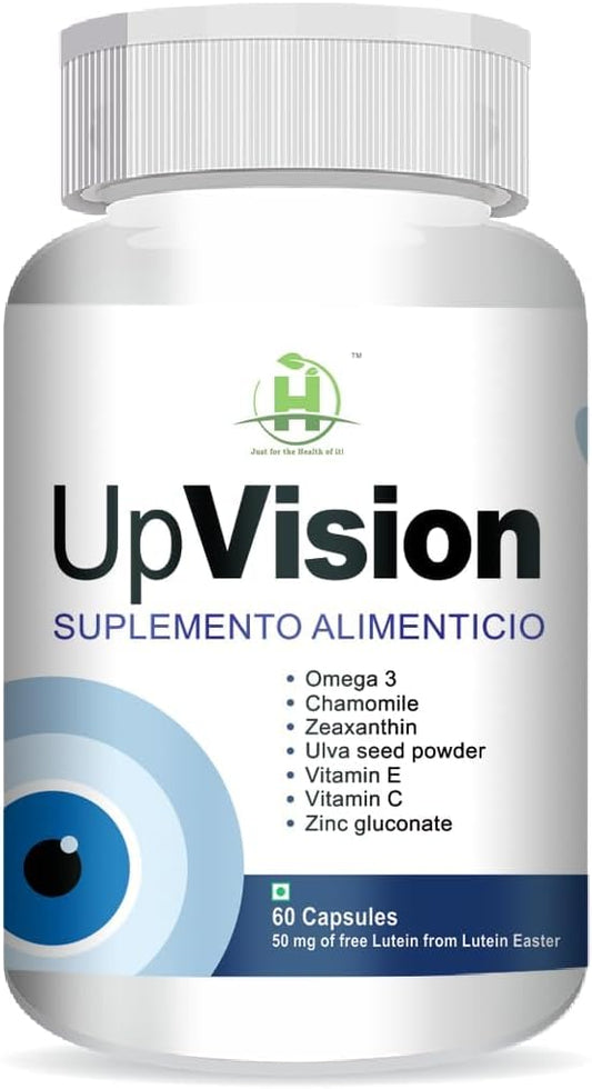 Vegetarian Eye Health Supplement with Omega-3, Vitamins A, C, E, Lutein, Zeaxanthin, and B2 - 60 Capsules