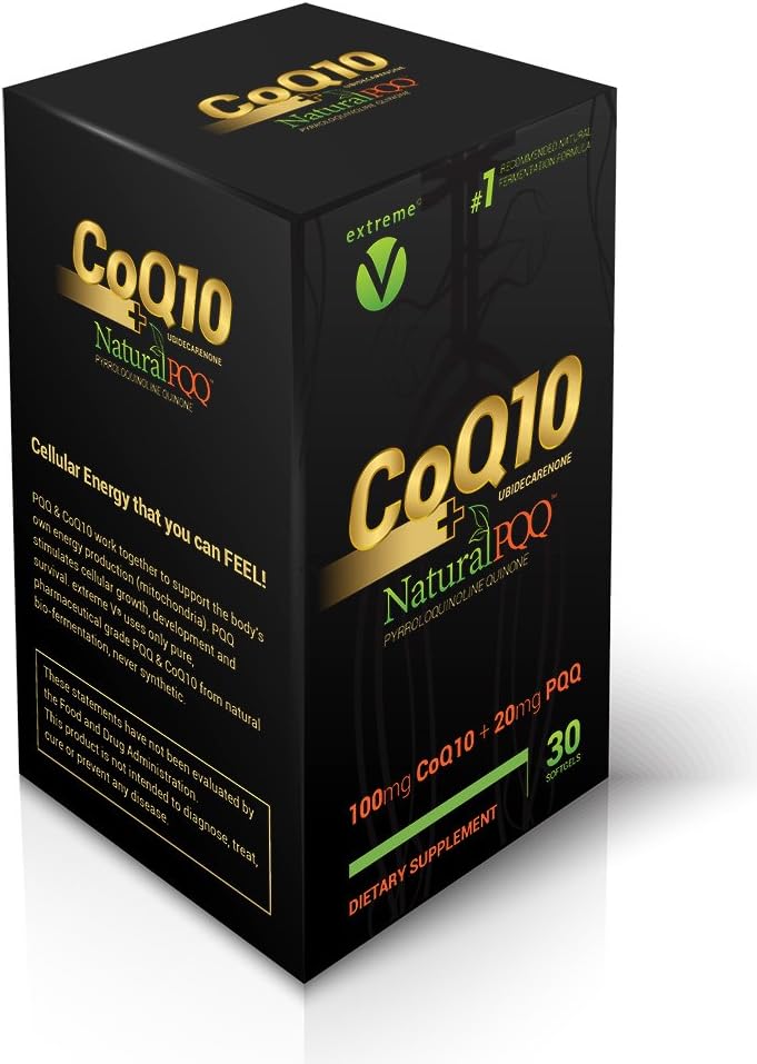 Vegetarian Softgels with CoQ10 and Natural PQQ by Extreme V, Inc - CoQ10 QQ Supplement