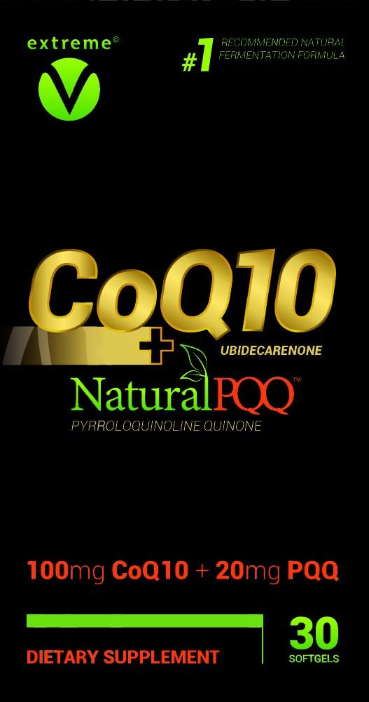 Vegetarian Softgels with CoQ10 and Natural PQQ by Extreme V, Inc - CoQ10 QQ Supplement