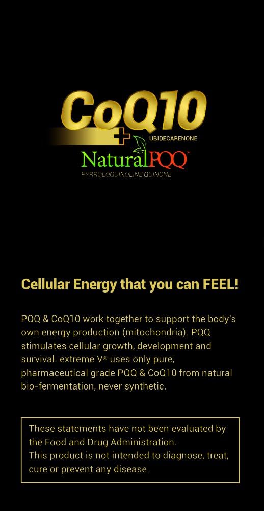 Vegetarian Softgels with CoQ10 and Natural PQQ by Extreme V, Inc - CoQ10 QQ Supplement