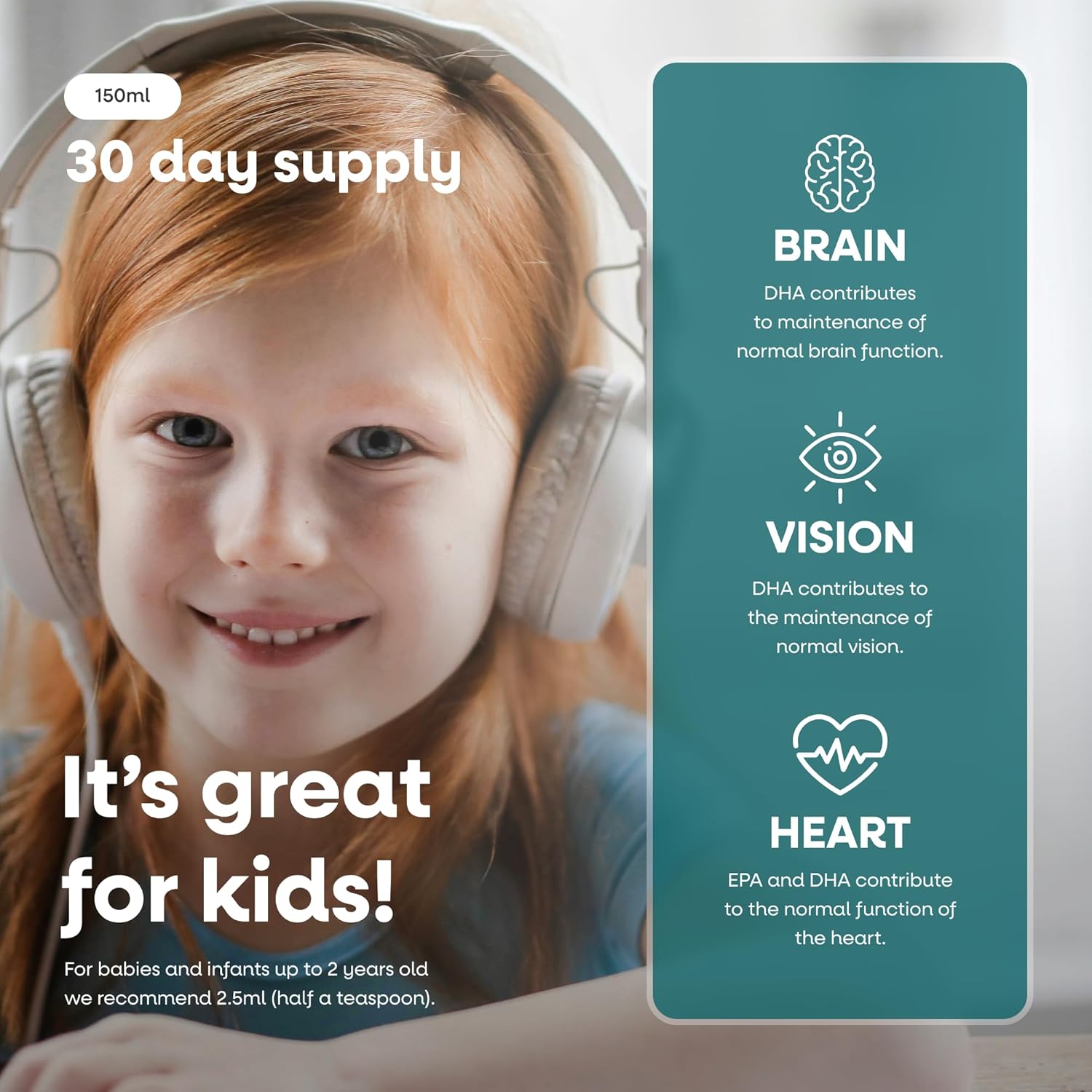 VEGETOLOGY Vegan Omega 3 Liquid with Vitamin D3 - 800mg EPA DHA - Heart, Brain, and Eye Health Support - Mild Orange Flavoured - UK Made