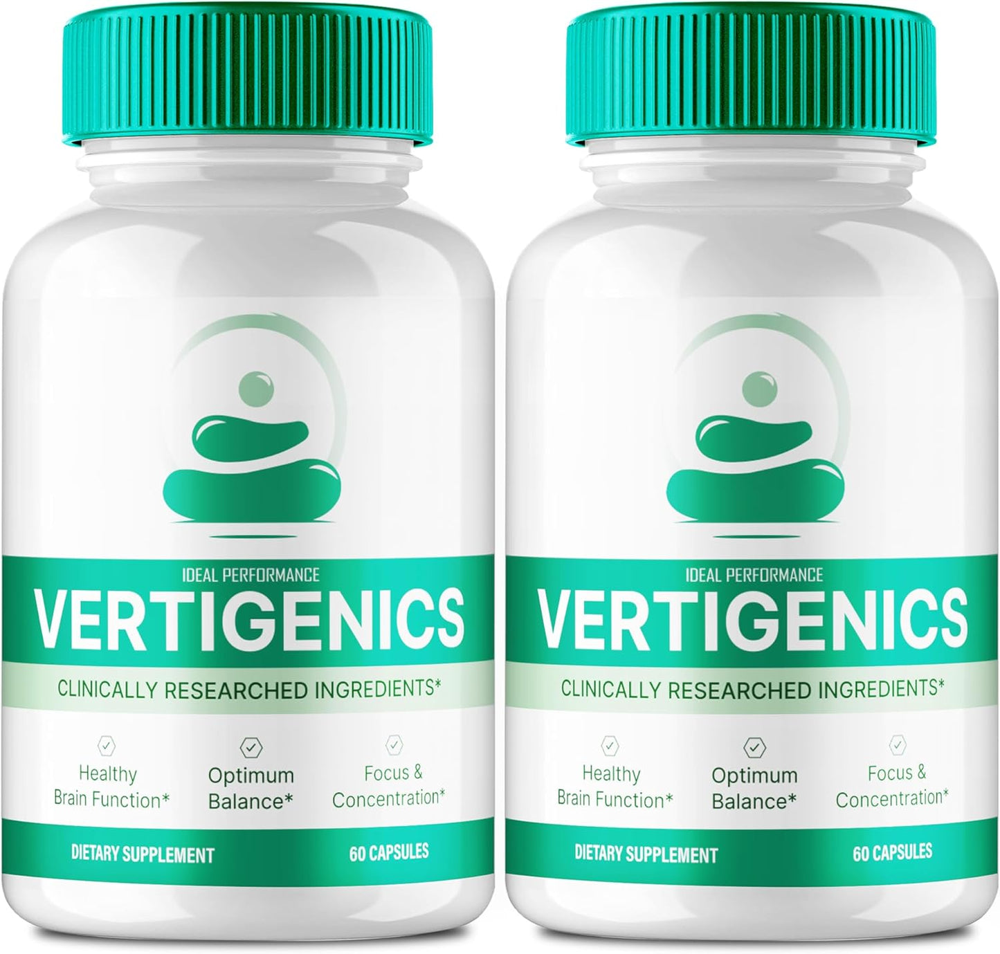 Vertigenics Brain Supplements for Memory and Focus - Advanced Formula Nootropics for Maximum Brain Health Support - All Natural Ingredients - 2 Pack