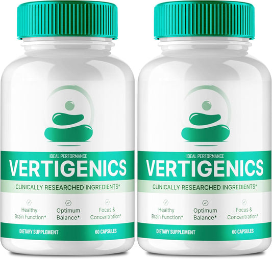Vertigenics Brain Supplements for Memory and Focus - Advanced Formula Nootropics for Maximum Brain Health Support - All Natural Ingredients - 2 Pack
