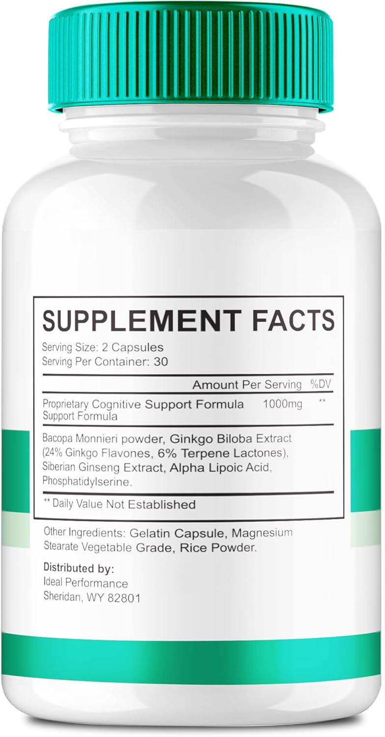 Vertigenics Brain Supplements for Memory and Focus - Advanced Formula for Maximum Brain Health Support - Nootropic Capsules for Natural Cognitive Boost - Pack of 3