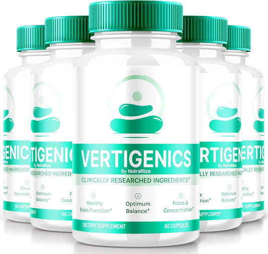 Vertigenics Premium Support Capsules - Natural Cognitive Health Supplement (300 Capsules, 5-Pack)