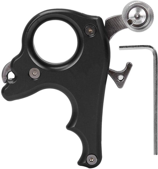 VGEBY1 Archery Thumb Trigger, 3 Finger Release Aid Grip Caliper for Bows - Black Shooting Tool