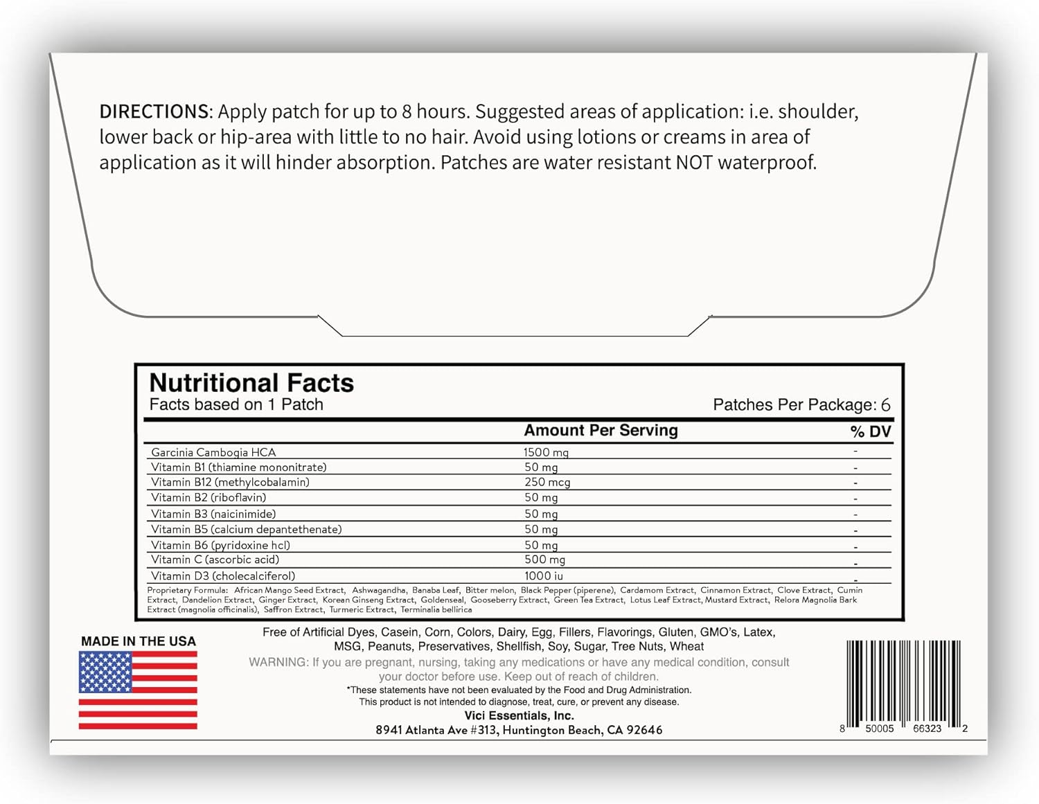 Vici Wellness Don't Weight - 30 Patches for Weight Management