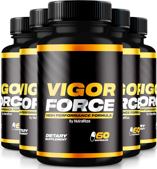 Vigor Force for Men (5 Pack) - High Performance Formula with Premium Ingredients for Maximum Effectiveness - 300 Capsules