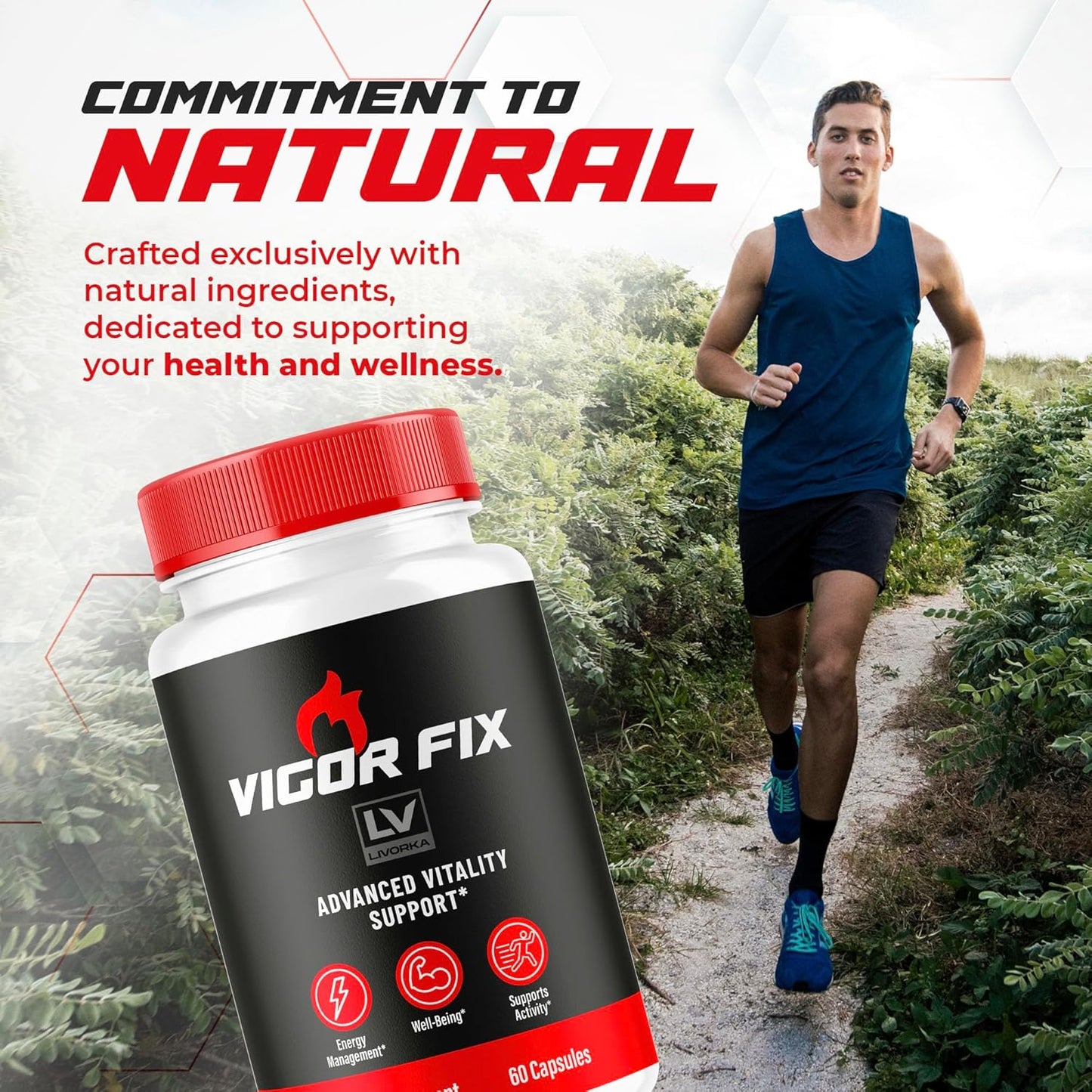 VigorFix Advanced Formula Vitamin Pills - 60 Capsules for 1 Month Supply