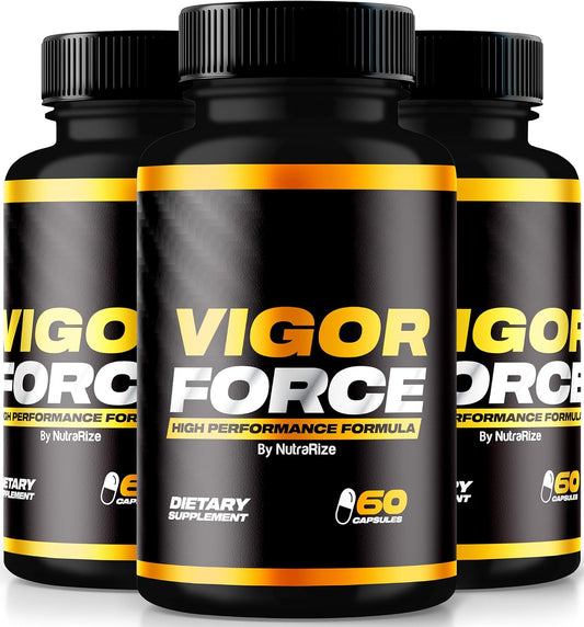 VigorForce Male Enhancement Pills (180 Capsules) - 3 Pack, High Performance Formula with Premium Ingredients for Maximum Effectiveness - NutraRize VigorForce Reviews