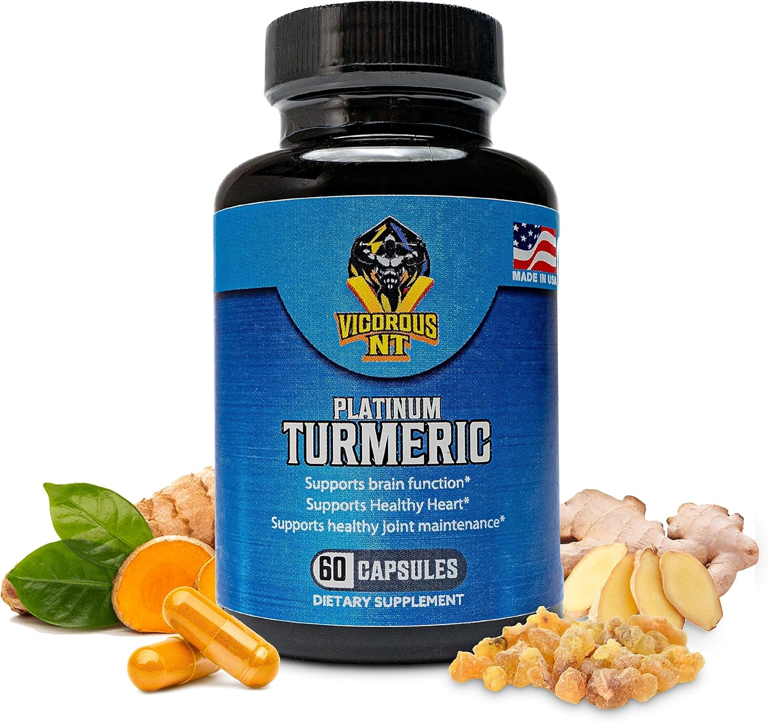 Vigorous NT Platinum Turmeric Supplement - 95% Curcuminoids - 60 Capsules by MAYYAD