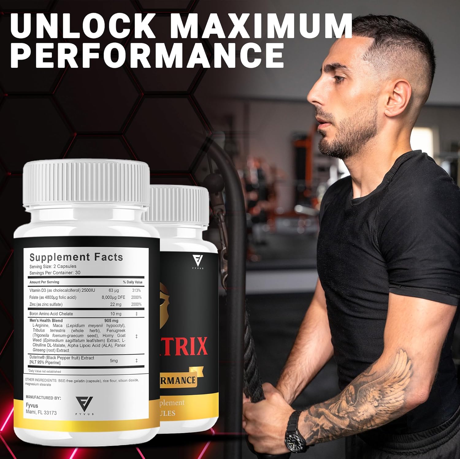 Vigortrix Supplement Capsules (5 Pack), Maximum Strength Performance and Daily Energy Support, High Drive Fitness Formula (300 Capsules)