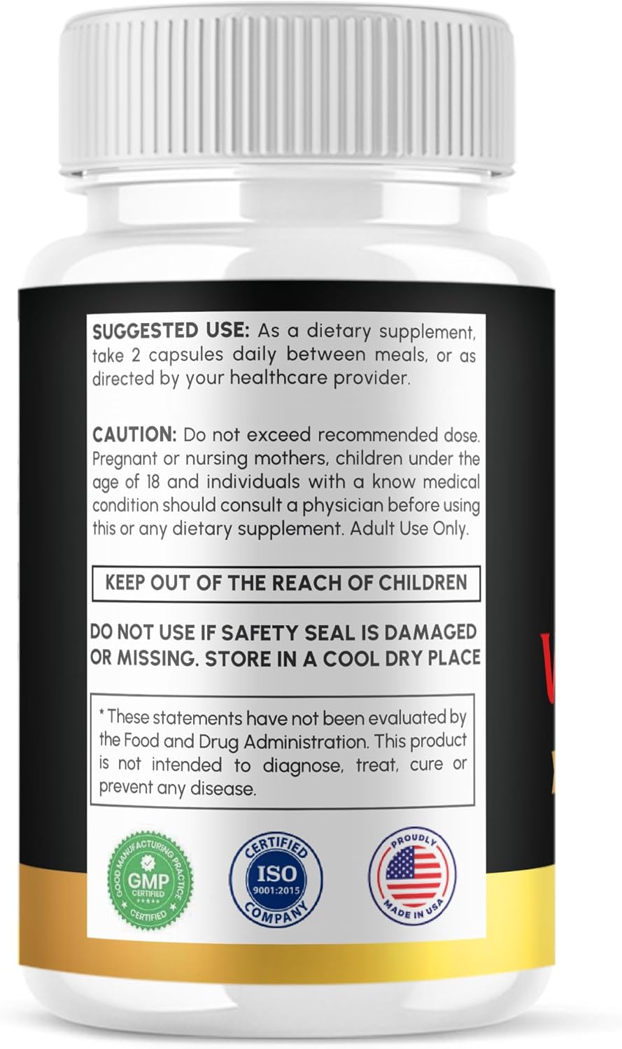 Vigortrix Supplement Capsules (5 Pack), Maximum Strength Performance and Daily Energy Support, High Drive Fitness Formula (300 Capsules)
